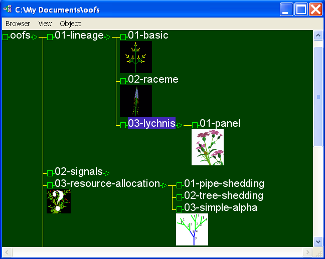 Browser displaying icons