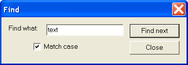 Find dialog box
