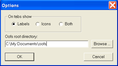 General options dialog box