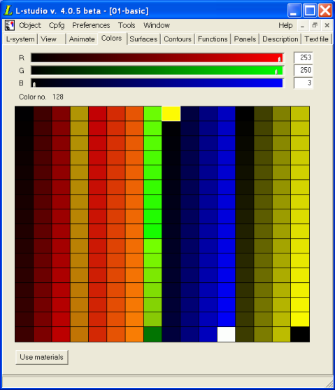 Colormap editor