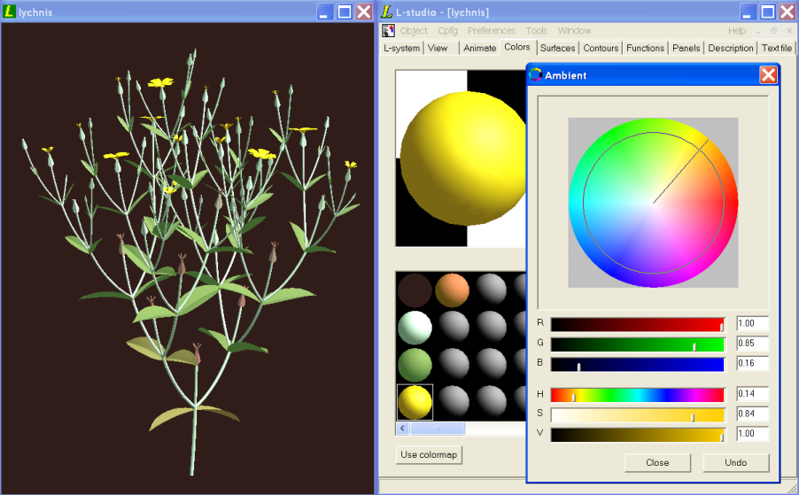 Lychnis model with yellow flowers