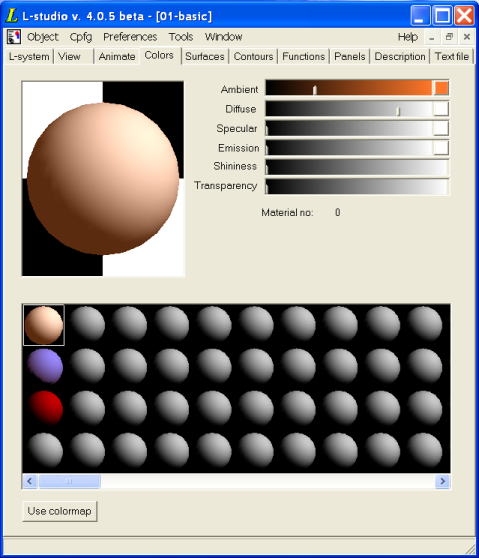 Material editor